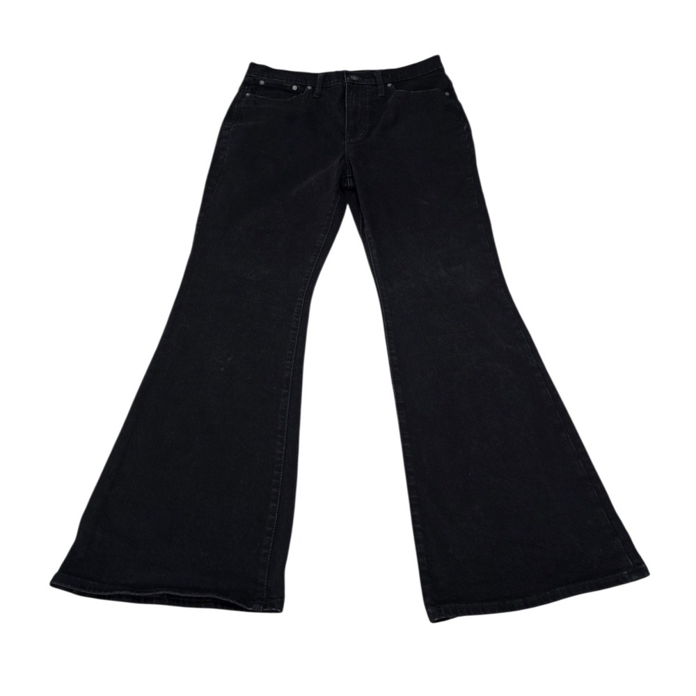 Madewell The Perfect Vintage Flare Jean Black High Rise Stretch Denim Size 31